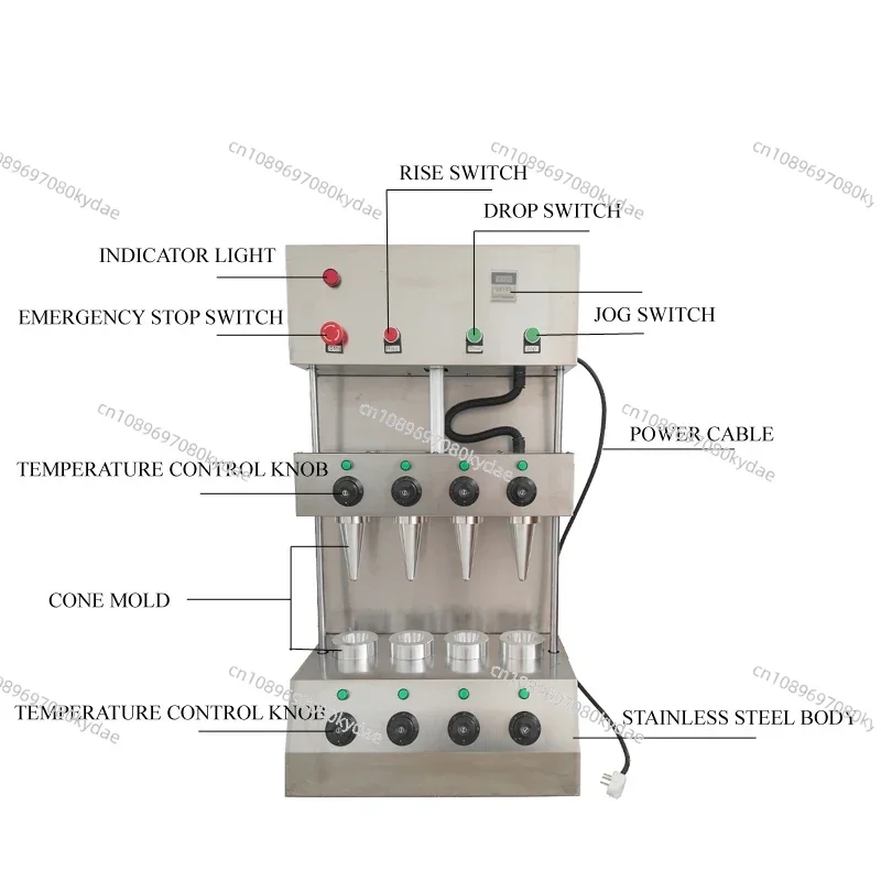 3000W Automatic Cone Pizza Maker With 4-Cone Handheld Pizza Cone Making Machine For Fast Food Restaurant Dining Cars 3000W