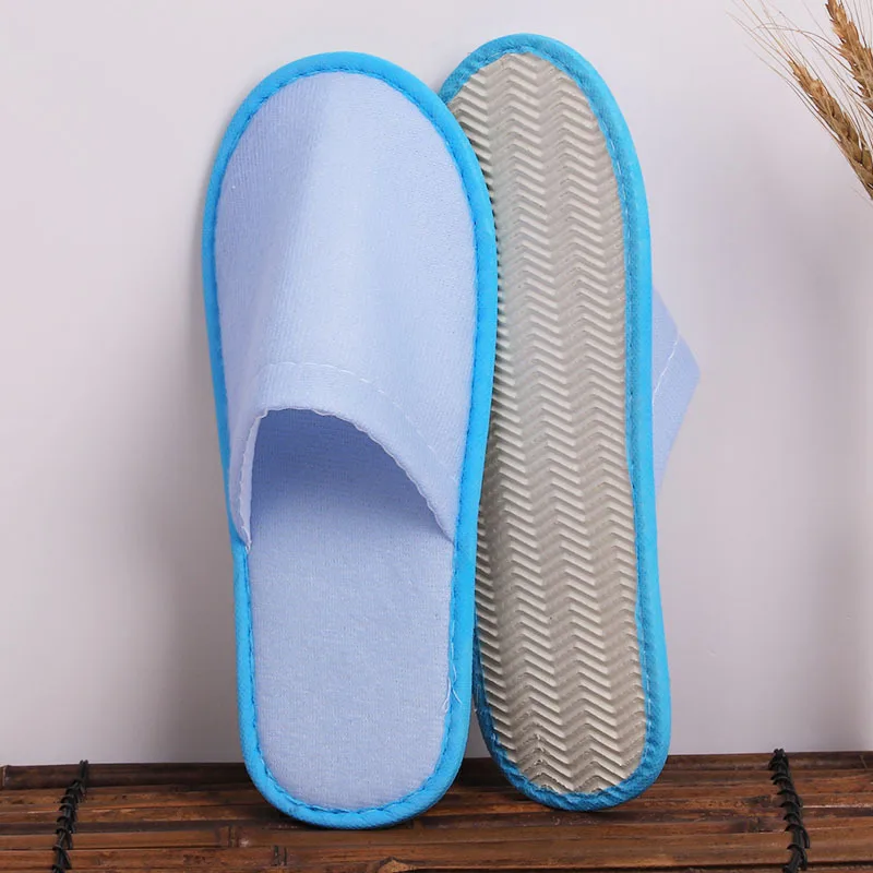 2024 New Simple Fashion Unisex Slippers Hotel Travel Spa Portable Men Slippers Disposable Home Guest Indoor Linen Men Slipper