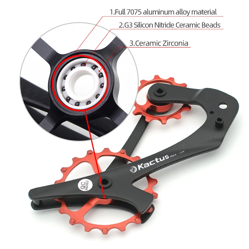 Ceramic Oversized Pulley Wheel Rear Derailleur Fit for 10/11s SRAM X1 XX1 GX NX MTB Bicycle Guide Wheel Groupset Bike Parts