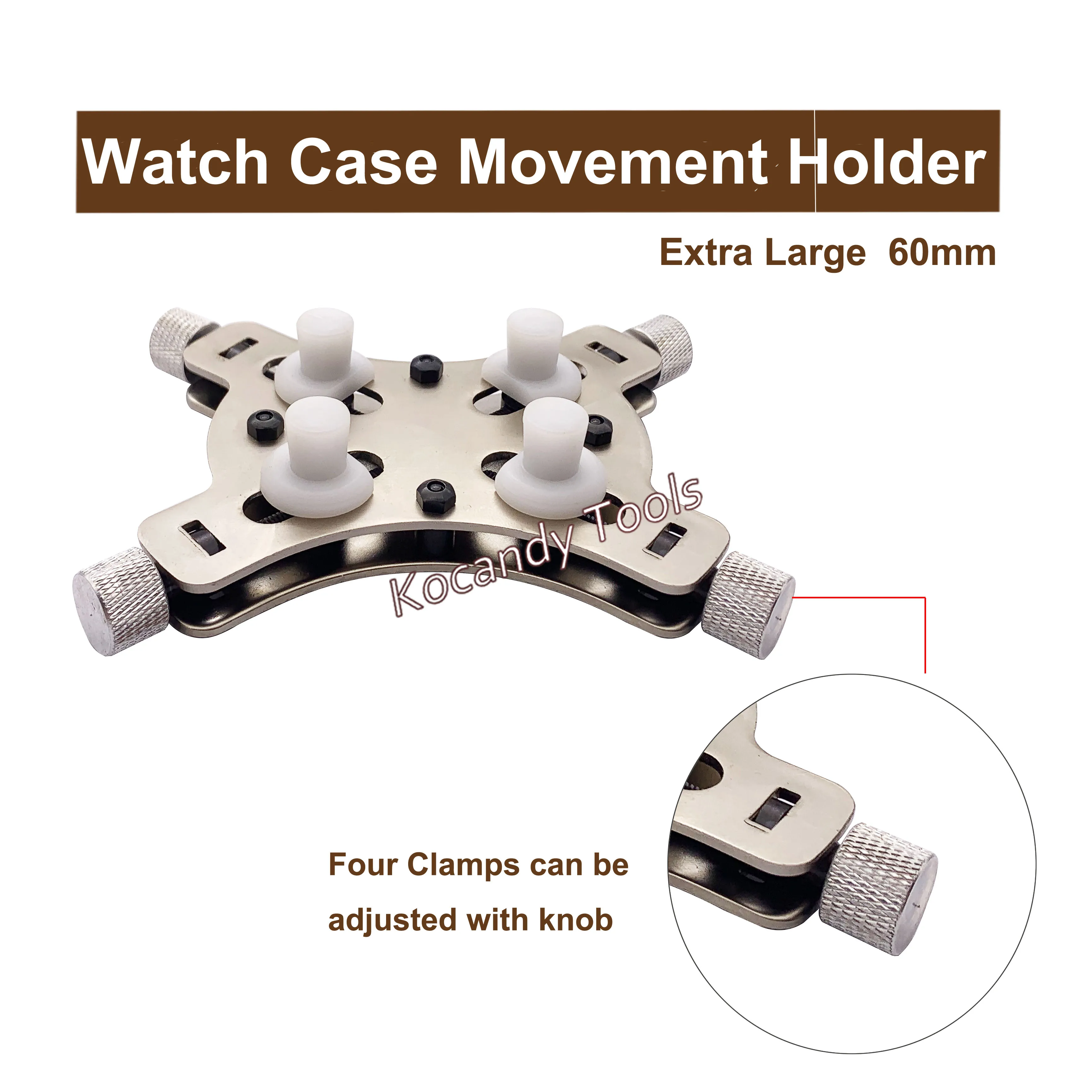 Herramienta de reparación de relojes, caja de reloj, soporte de movimiento, abrazadera de tornillo, herramienta de reparación de relojero Extra grande