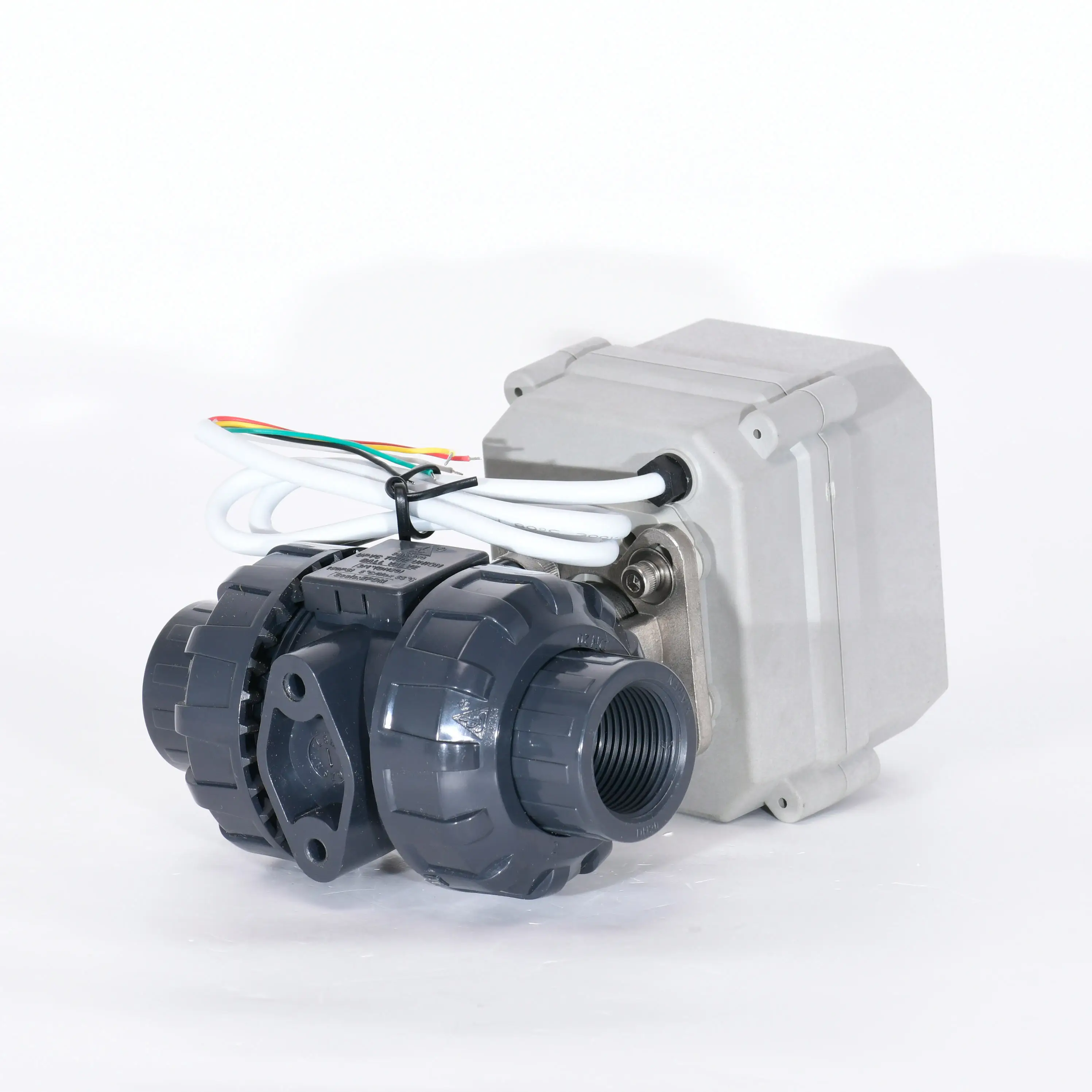 CR201 DN50 PVC electric motorized water control flow actuator ball valve motor operated valve UPVC valve