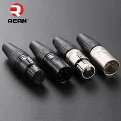 1Pcs NEUTRIK REAN Yongsheng black gold-plated RCX4F four-core male and female XLR balanced plug fever audio accessories HIFI