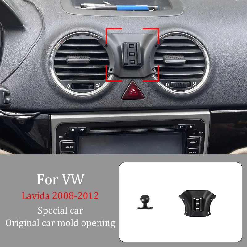 

Car Phone Holder For VW Lavida 2008-2012 Wireless Charger Automatic Clamping 360° Rotating Navigation Bracket