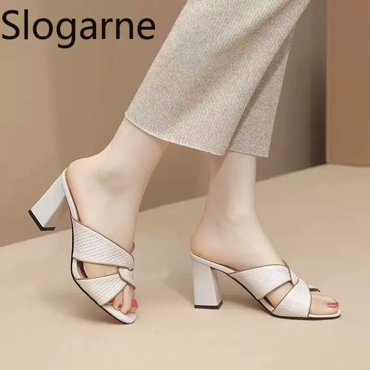 Europe American Summer Shoes Women Thick High Heels Peep Toe Sandals 2026 New Korean Casual Outddor Roman Slippers Girls Pumps