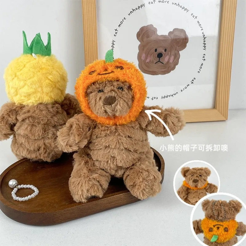 かわいいクマのぬいぐるみキーホルダー付き、楽しい動物バックパックペンダントおもちゃ、車のキーリングデコレーション、かわいいぬいぐるみ、子供のクリスマスプレゼント