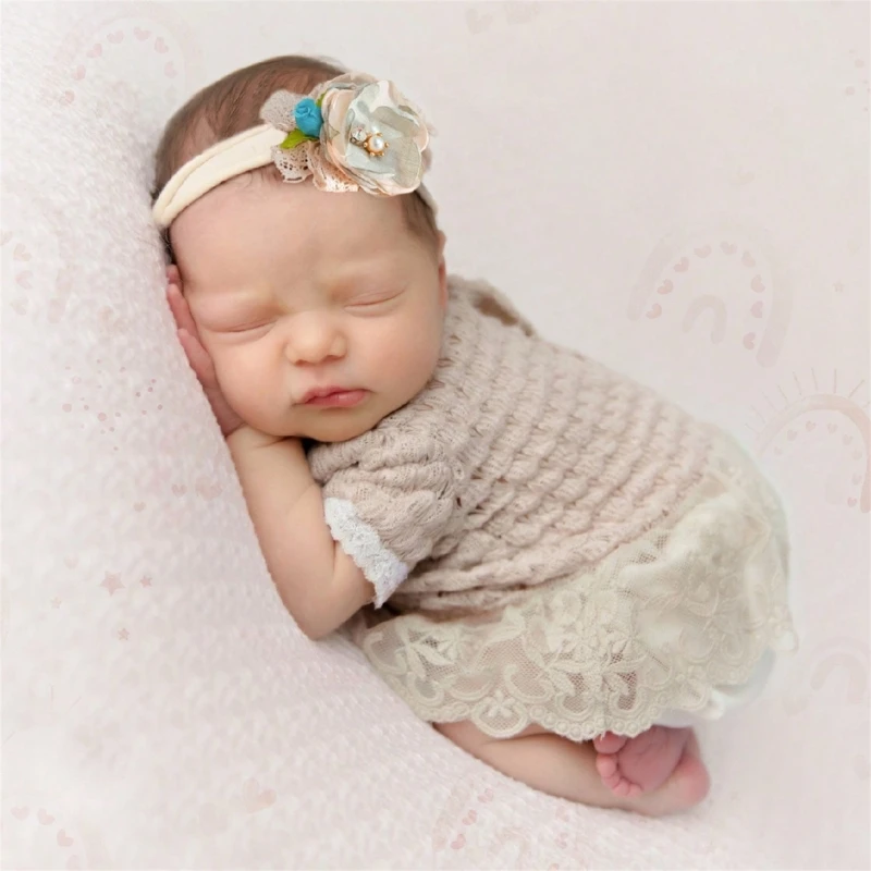 

Baby Girls Photography Props Newborns Photo Clothes Photography Costume Clothing Lace Dress Hairband Outfit for Toddlers