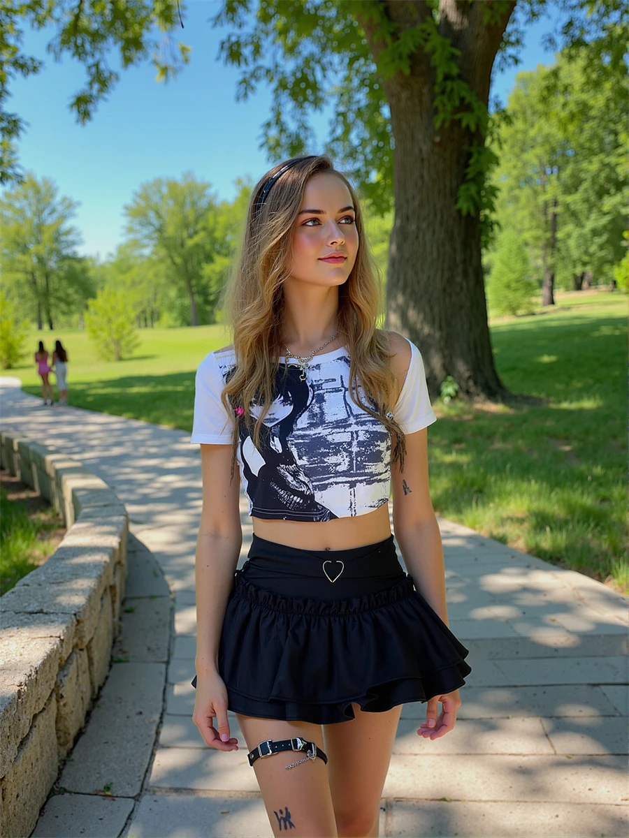 

Юбки женские с высокой талией, асимметричный подол, юбка с запахом и рюшами, легкий элегантный стиль, идеально подходящий для летней повседневной одежды