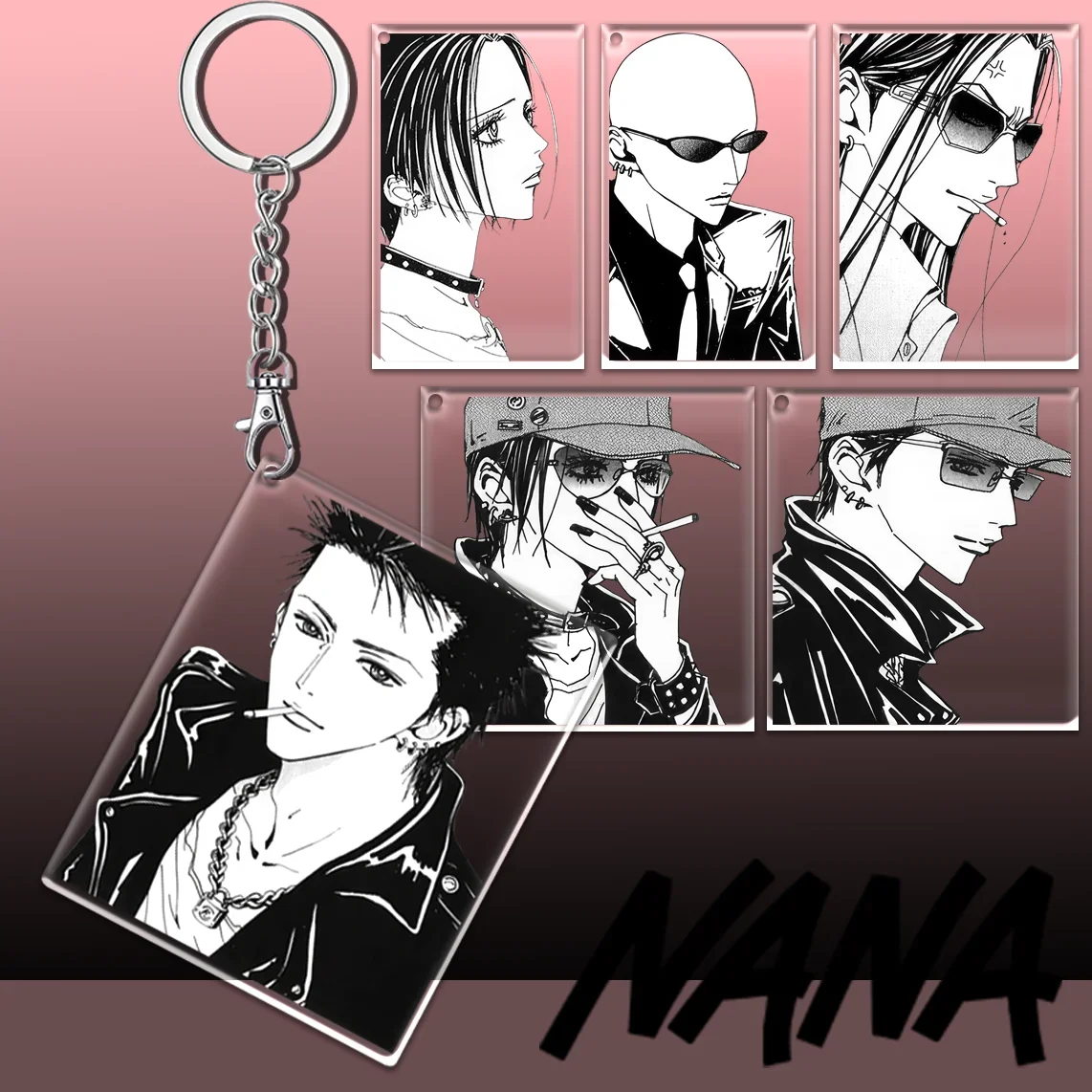 Anime 12cm NANA Manga Acrylic Keychain Oosaki Nana Komatsu Hachi Okazaki Shinichi Key Chain Collection Desk Display Orname