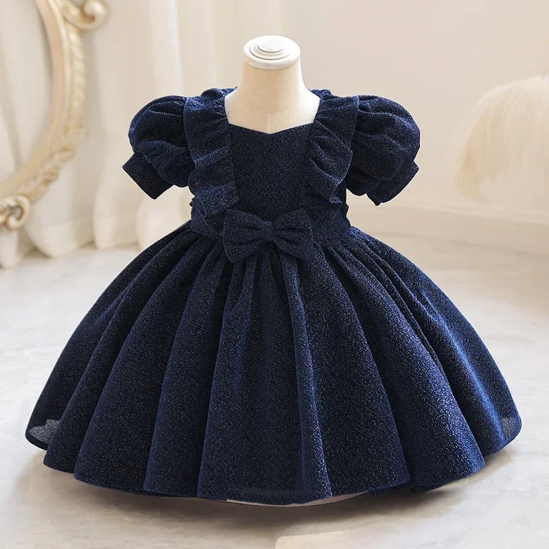 

High end new 1-6T baby birthday first year sequin party dress Toddler cute baby girl bubble sleeve campus graduation party dress