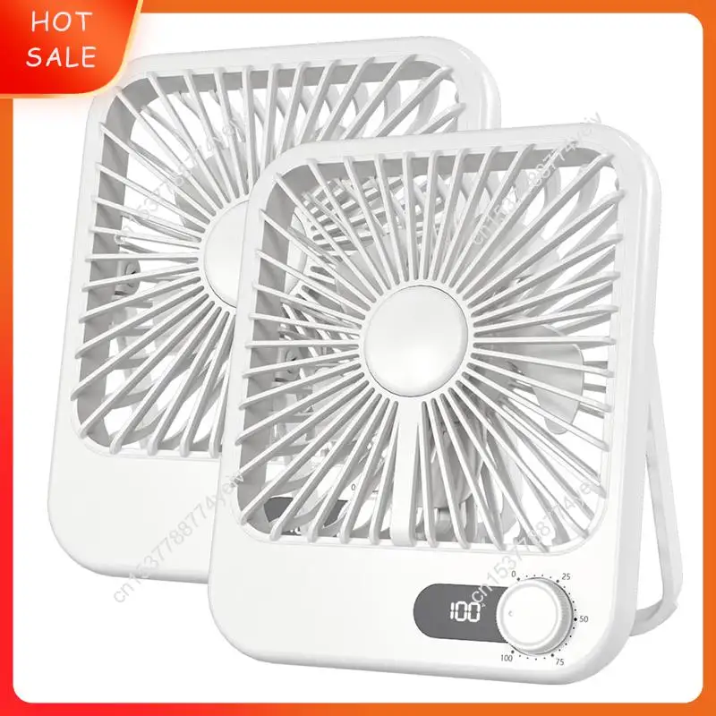 ポータブル充電式ファン 2 個パック – ミニバッテリー駆動のパーソナルファン、調整可能な 100 スピード風、静音動作デスクトップ A62X