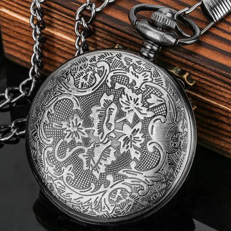 SAO Sword Art Online Alicization Kirigaya Kazuto Kirito Yuuki Asuna Cosplay Quartz Necklace Pocket Watch Black Retro Chain Clock