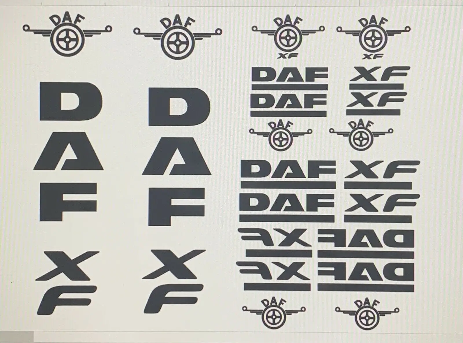 

For DAF XF OR CF Truck Stickers Set of 24 Vinyl Cab Mirror Backs Any Colour