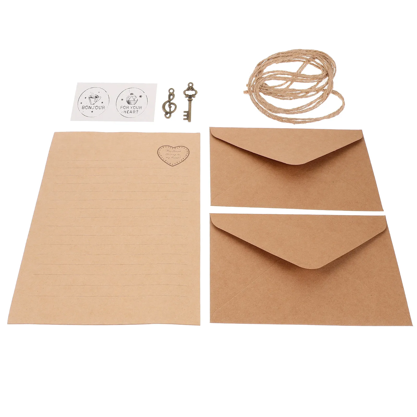 

2Sets Vintage Style Letter Paper and Envelopes Set -Resistant Stationery for Thank You Notes Love Letters Poetry