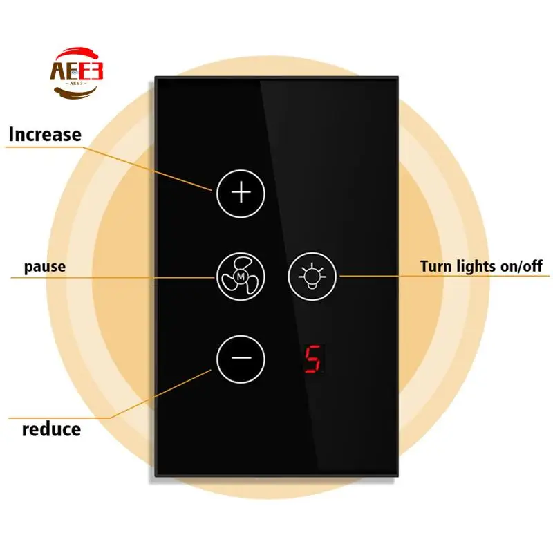 

AEE3-Tuya Zigbee Smart Fan Light Switch US Network Connection APP Control Alexa/Google Assistant Voice Control
