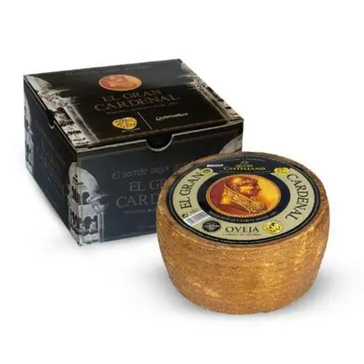 El Gran Cardenal - Queso de oveja de leche pasteurizada Queso castellano 800g a 1Kg aprox , 1ud