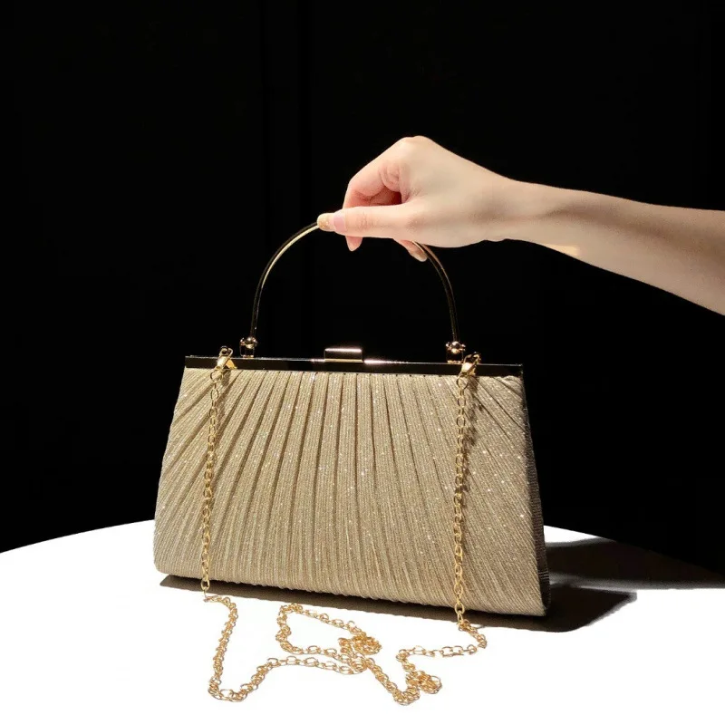 

Elegant Gold Women’s Evening Clutch Wedding Bag Luxury Long Purse Party Handbag Fashion Shoulder Tote Stylish Female Accessory