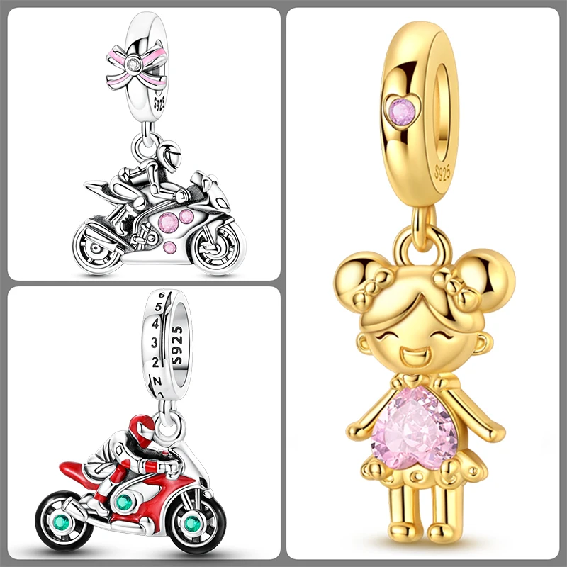 3-teiliges 925 Sterling Silber Charm-Set für Jungen und Mädchen, Familien- und Kinder-Perlen, DIY-Armband, Halskette, Geburtstags- und Muttertagsgeschenk für Frauen – Detail 9