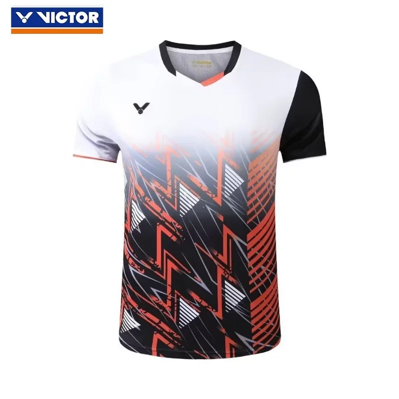 Victor T-shirt top Badminton suit men's and women's quick drying short sleeve breathable shorts Running gym sports tennis wear