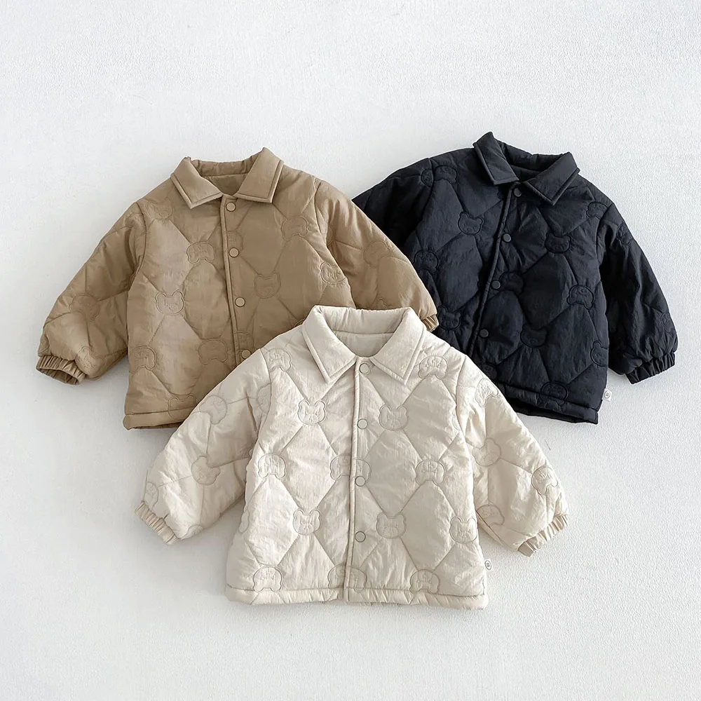 Winter Jackets For Boys Quilted Warm Turn-Down Collar Children Clothing Fashion School Snow Toddler Outerwear Coats