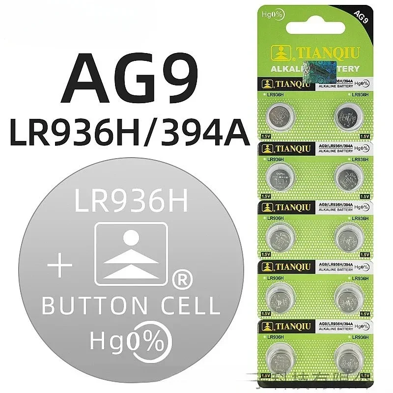 Alkaline Button Cell Battery AG9 1.55V SR936SW 394 LR936 6-120PCS Replacement for Watch Calculator Thermometer Toy