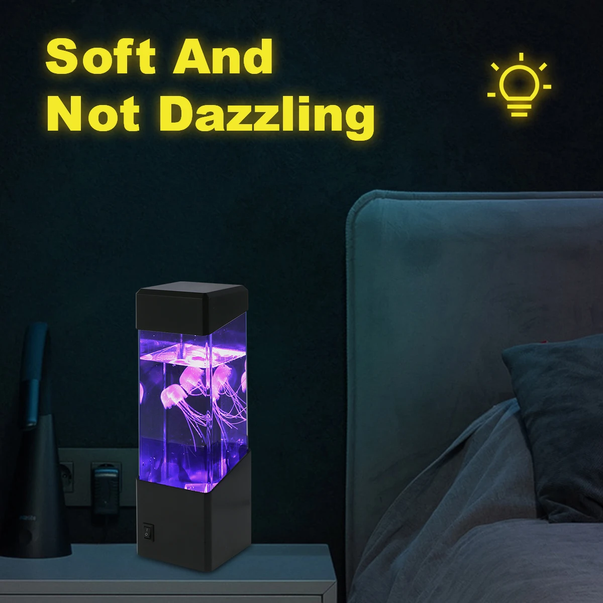 LED Color Changing Jellyfish Lamp Color Changing Aquarium Tank Simulation Relaxing Mood Jellyfish for Home Office Desk Decor