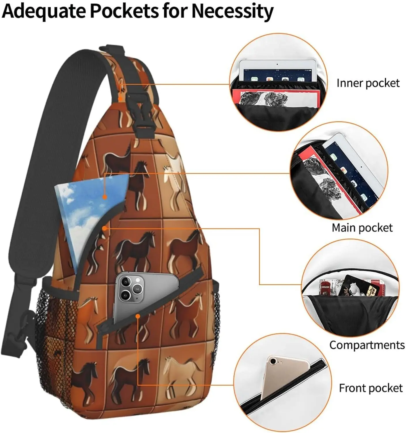 Bolsa de ombro borboleta e violoncelo para homens e mulheres, bolsa de peito crossbody, mochila leve, mochila para caminhadas e ciclismo