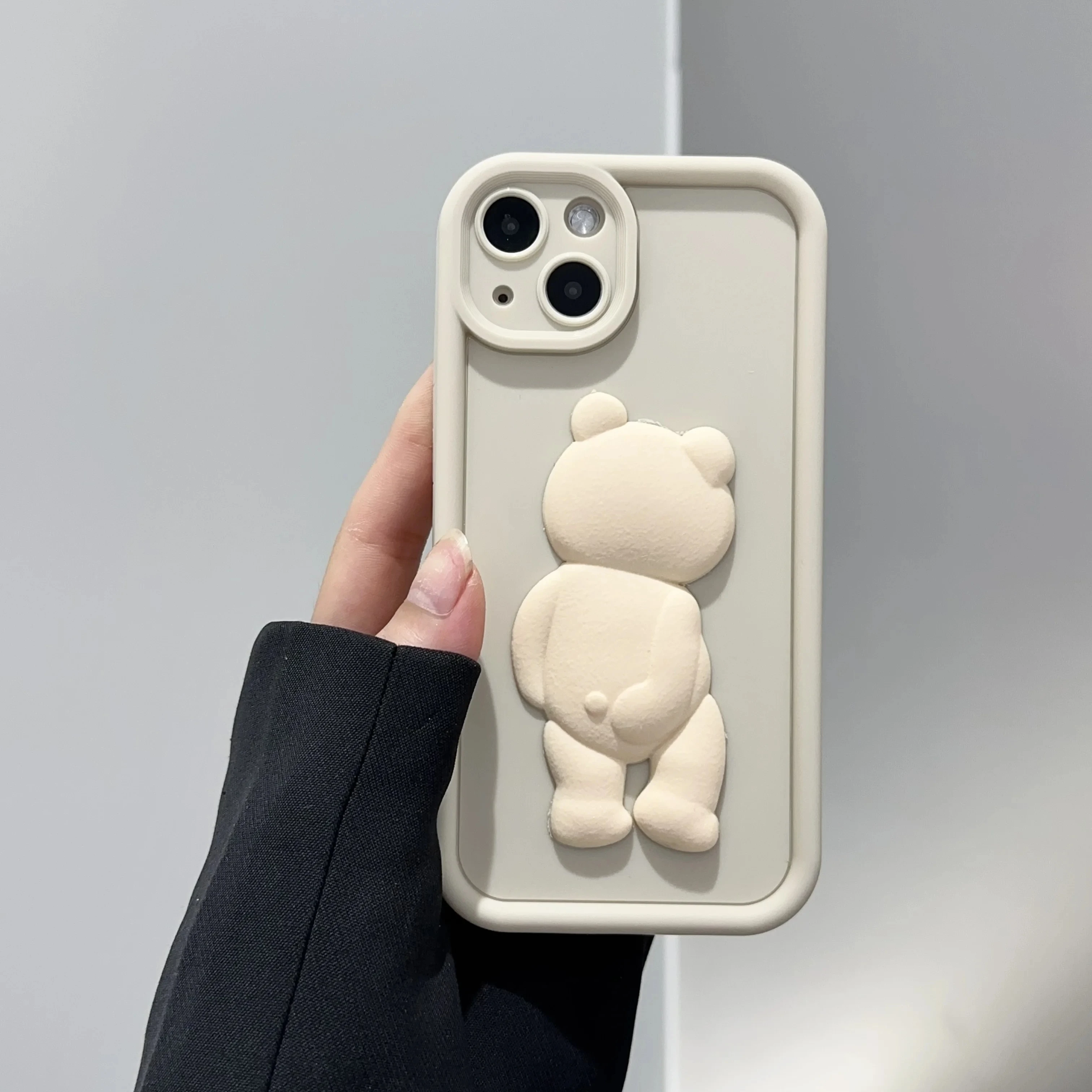 Big White Bear Phone Case For iPhone 14 13 11 15 Pro Max 12 Mini XS XR X 8 7 Plus SE 2022  14Pro 13Pro Matte Soft Cover