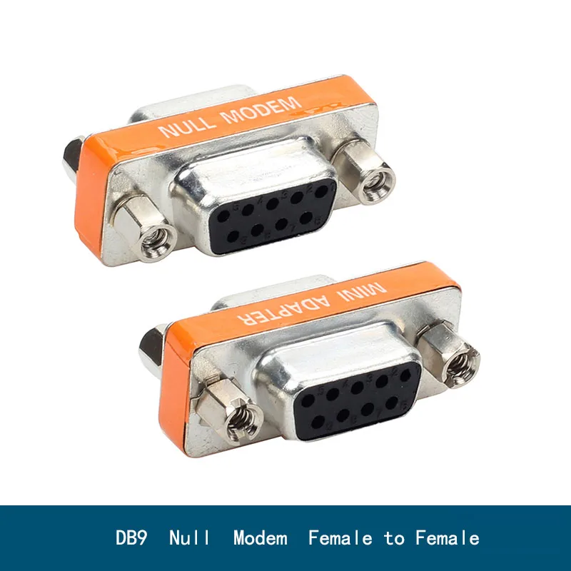 1Pcs DB9 9Pin Null Modem Mini Type Low Profile Mini Null Modem DB9 Female Male plug Adapter Gender Changer Cross New RS232