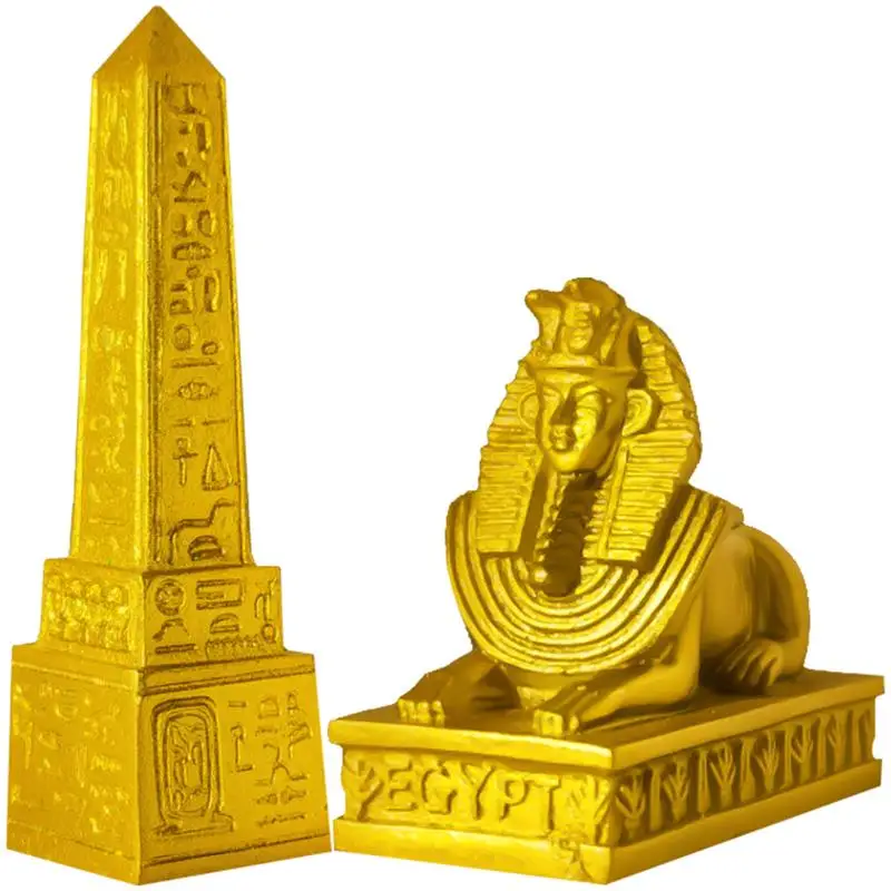 Sphinx With Ancient Egyptian Square Stele Micro Landscape Accessories Decorative Ornaments Desktop Sphinx Figurine Adornment