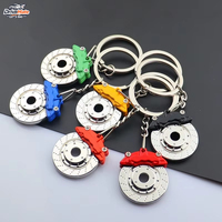 Vintage & Cartoon Car Mod Keyring Unique Brake System Metal Keychain Disc Caliper Alloy Decorative Accessory Fashion Style Key