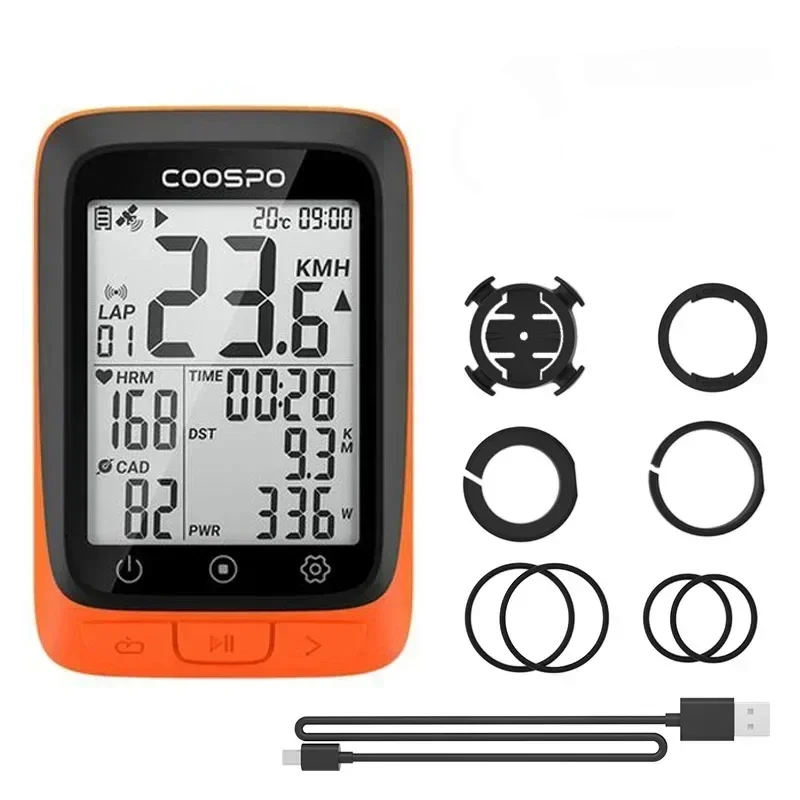 

Coospo BC107 Bike Computer GPS Wireless Bicycle Odometer Speedometer 2.4inch Bluetooth5.0 ANT+ Waterproof GPS+BDS Cycle Computer