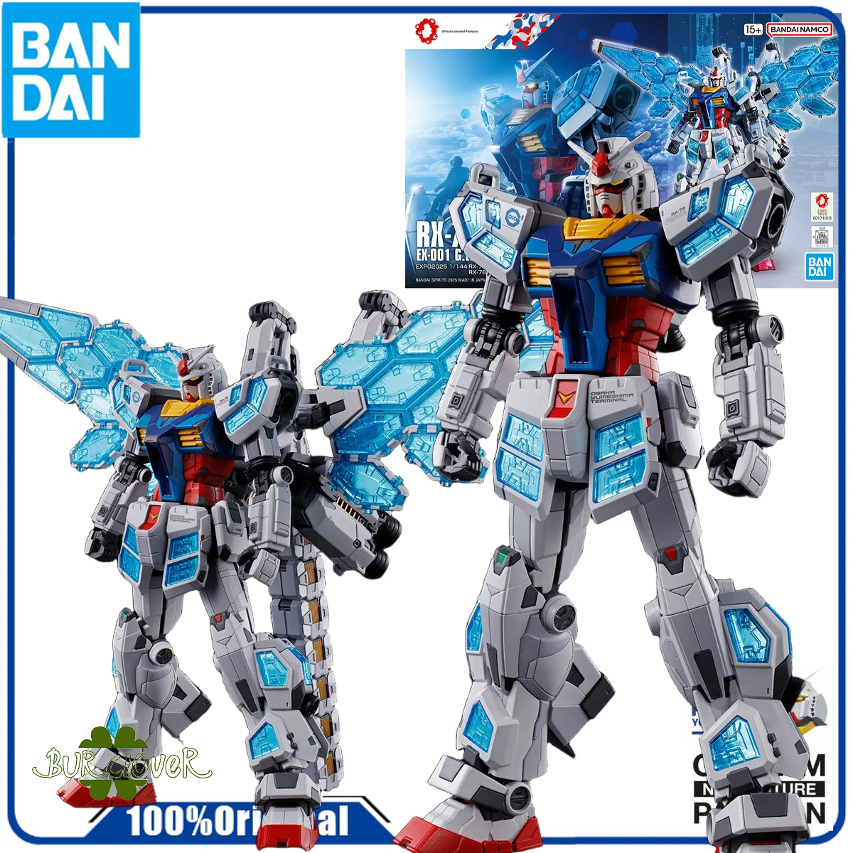 

Bandai Original YOKOHAMA GUNDAM FACTORY GNFP SERIES 1/144 RX-78F00 E GUNDAM EX-001 GLASS WING EQUIPMENT Anime Action Figure