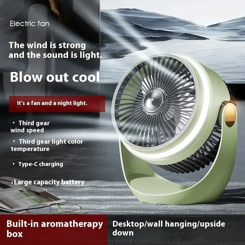 

Portable Home Camping Dormitory Desktop Fan USB Charging Air Recirculation Fan with Night Light Mosquito Repellent Home Fan