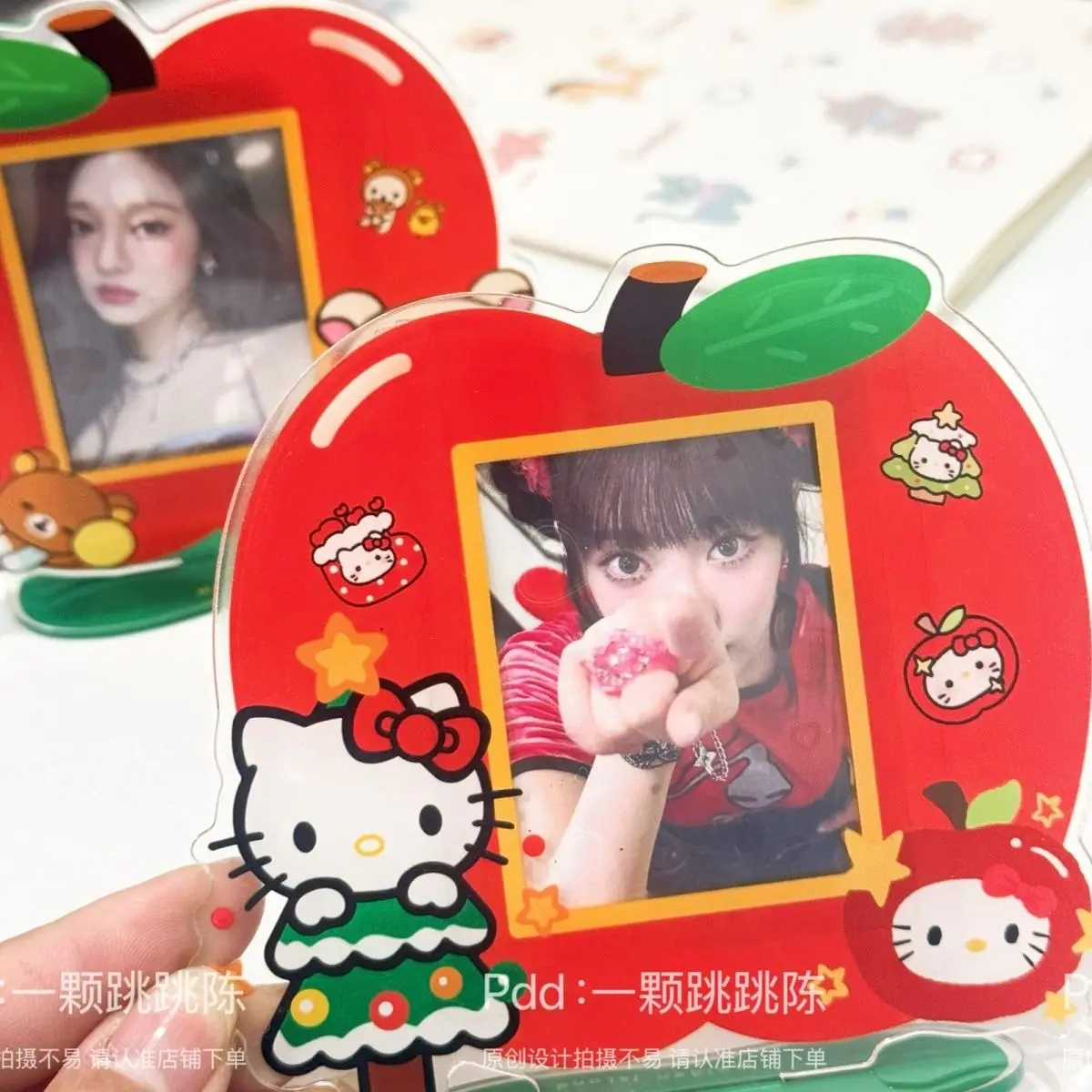 

Hello Kitty Acrylic Photo Frame Sign Anime Peripheral Cute Originality Modeling Star Three Inches Small Card Desktop Ornament