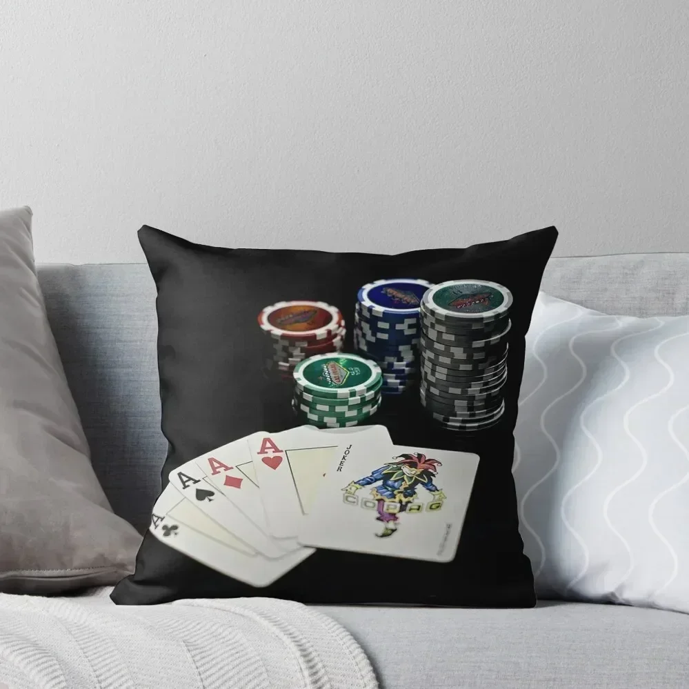 

Poker Night Throw Pillow Elastic Cover For Sofa christmas cushions covers home decor items Cusions Cover pillow