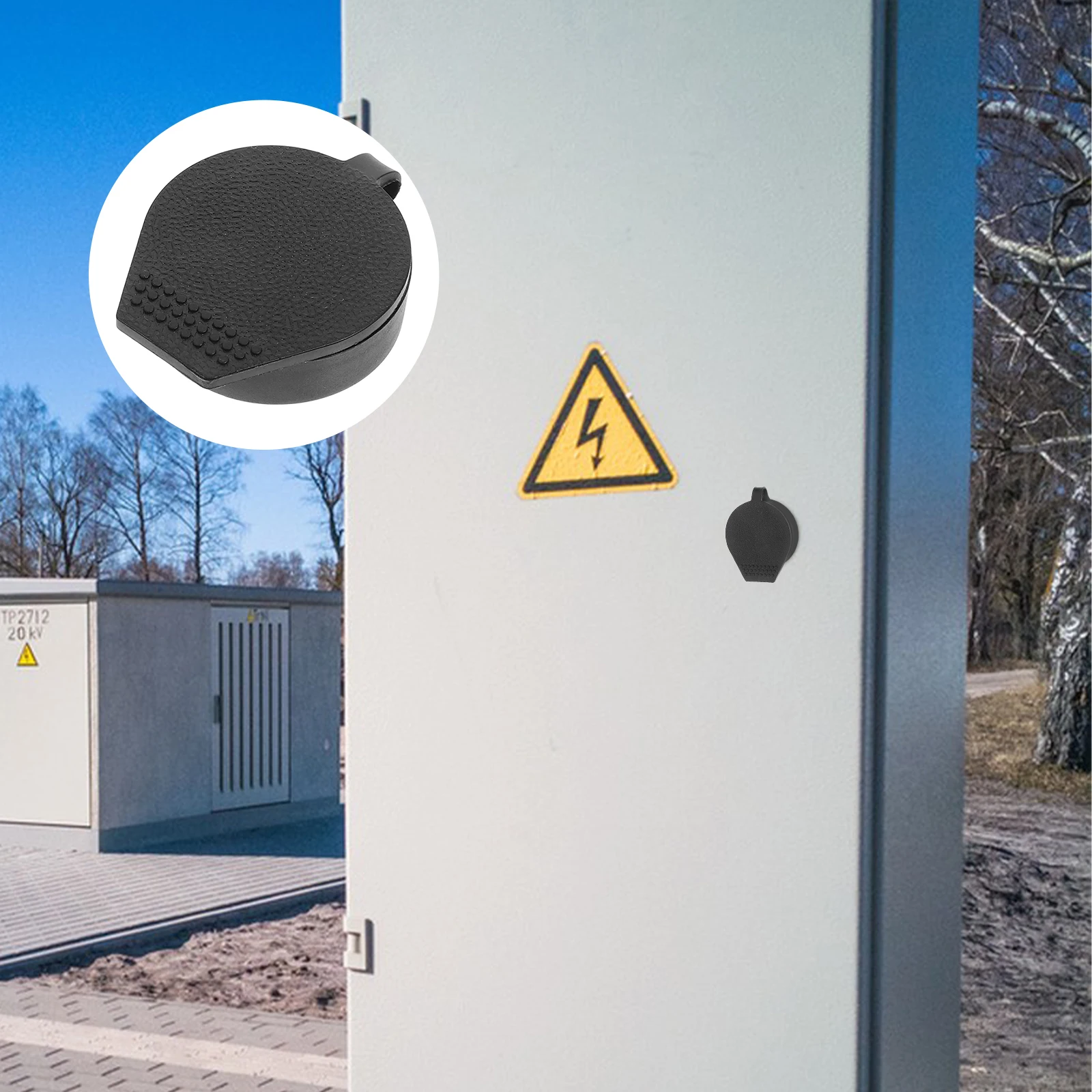 

6Pcs Black Waterproof Cam Lock Cover 18x16mm Plastic Caps for Outdoor Cabinet Protection Door Cover Rubber Waterproof Lock Caps