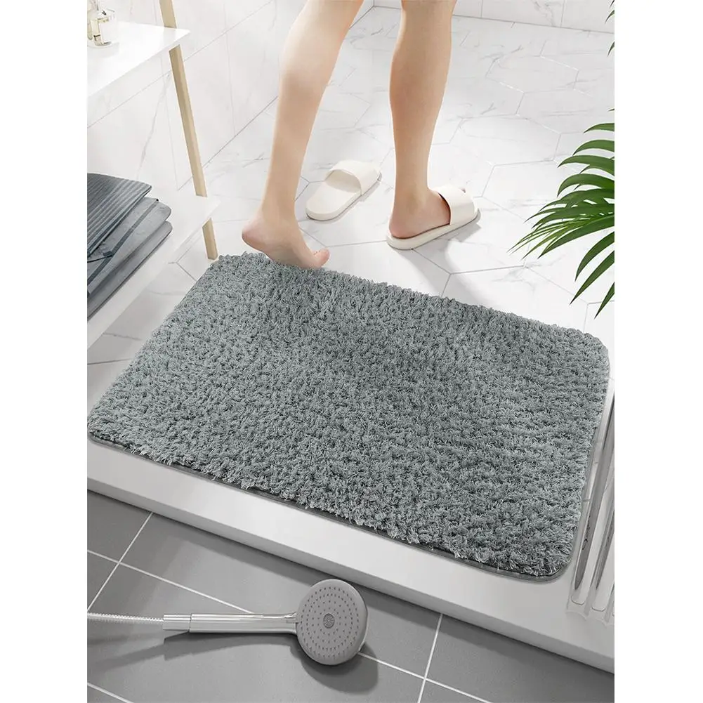 Thickened Plush Bathroom Floor Mat Machine Washable Multi-purpose Super Absorbent Anti-slip Bath Rugs