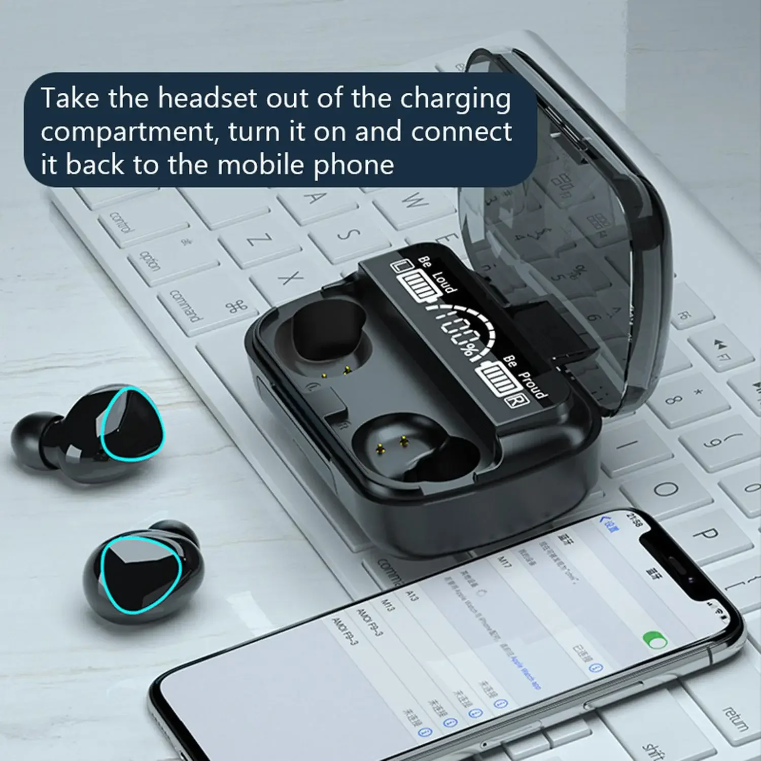 M10 TWS Bluetooth 5.3 Headphones 3500mAh Charging Box Wireless Earphones With Mic 9D Stereo Sports Waterproof Earbuds Headset