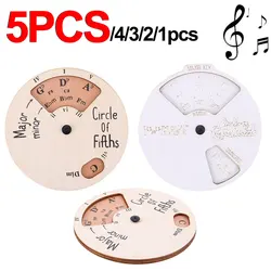 1-5pc Round Music Melody Tools Modern Minimalism Log Color Wooden Instrument Tools Circle of Fifths Wheel Instrument Accessories