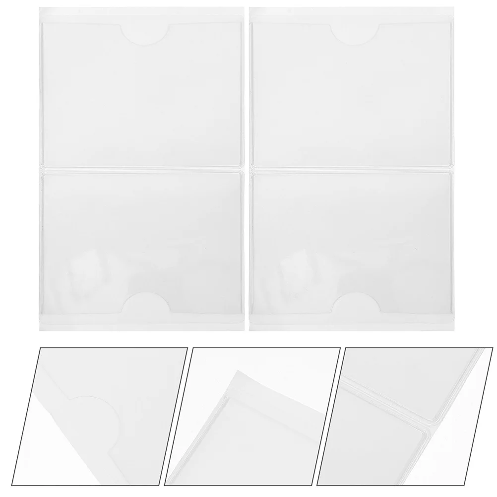 

12Pcs Self-Adhesive Index Card Pockets Transparent PVC Label Holders for Organizing Cards Name Tags Photos on Notebooks Walls
