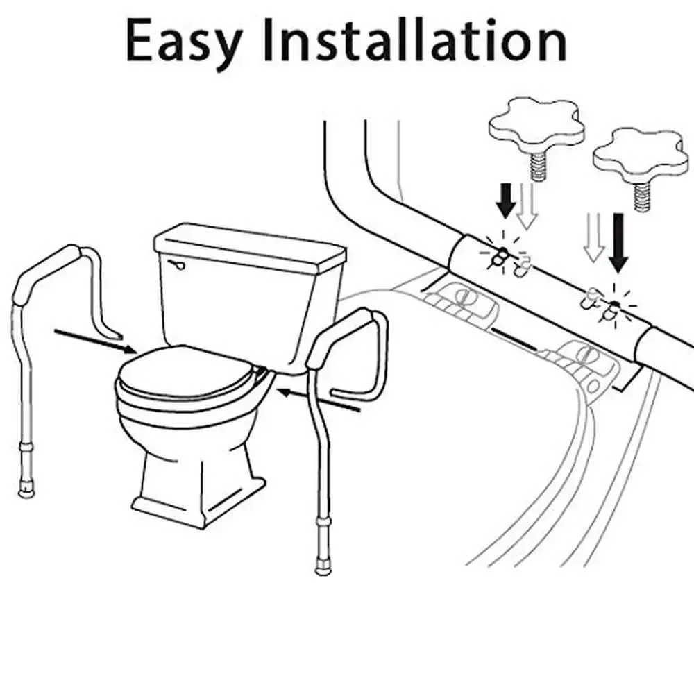 Toilet Veiligheidsframe Handgreep Handicap Ouderen Gehandicapten Eenvoudig Te Installeren Verstelbare Breedte/Hoogte Ondersteuning Stevig Comfortabel