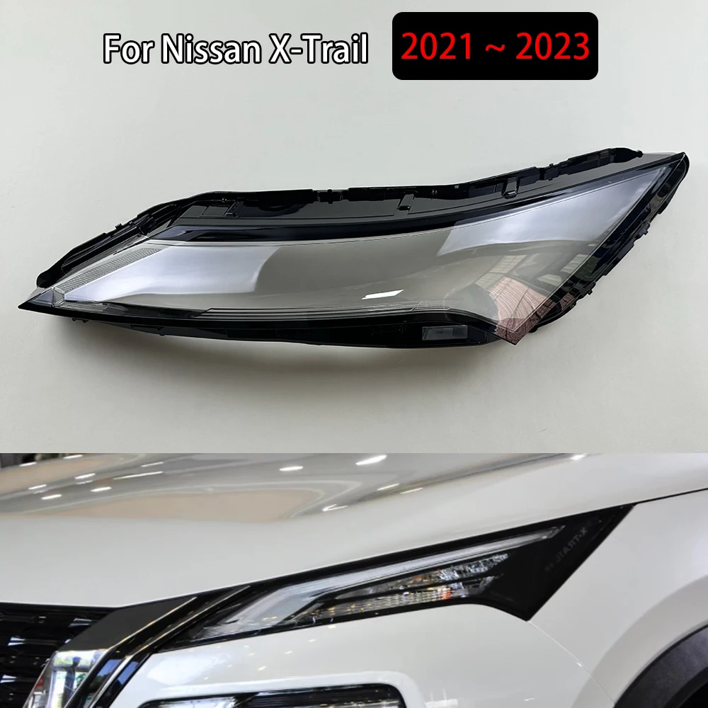 Headlights Cover Transparent Headlamp Shell Lens Replace Original Lampshade Plexiglass For Nissan X-Trail 2021 2022 2023