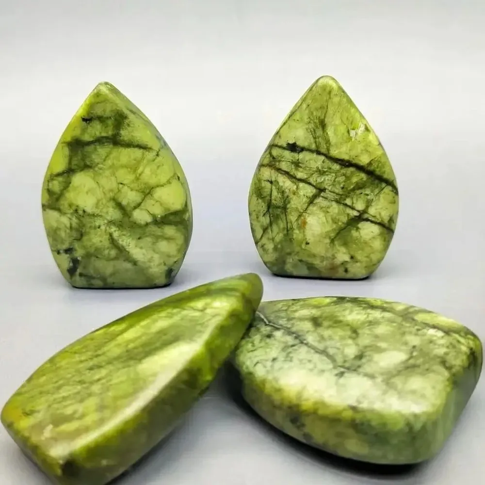 Natural Green Jade Freeform Torch Healing Crystal, Raw Reiki Meditation Stone, Feng Shui Altar Decor, Witchcraft Craft