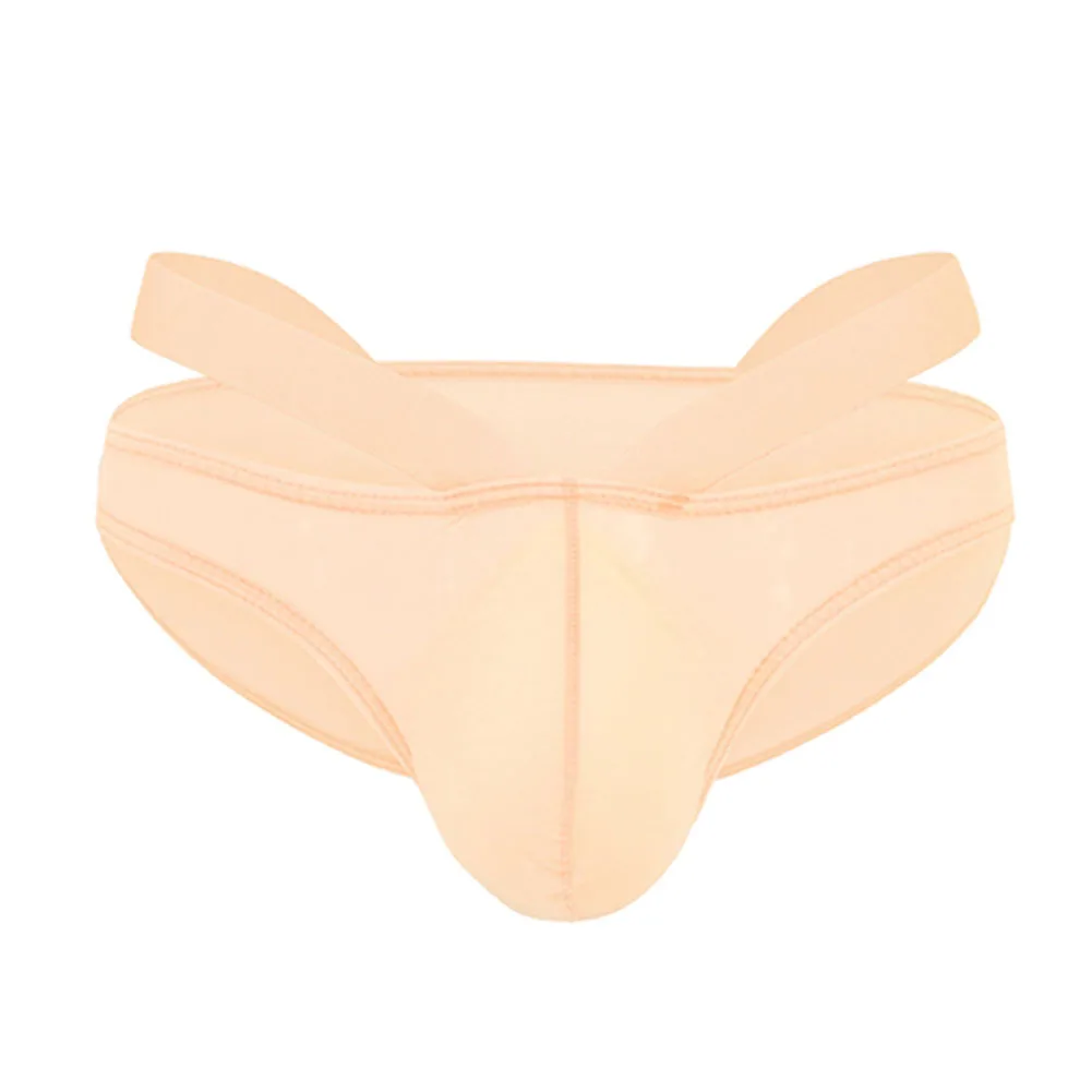 Men Solid Color Ice Silk Breathable Pouch Underwear Underpants Panties Briefs Low Waist Men's Underwear Briefs Slip For Men