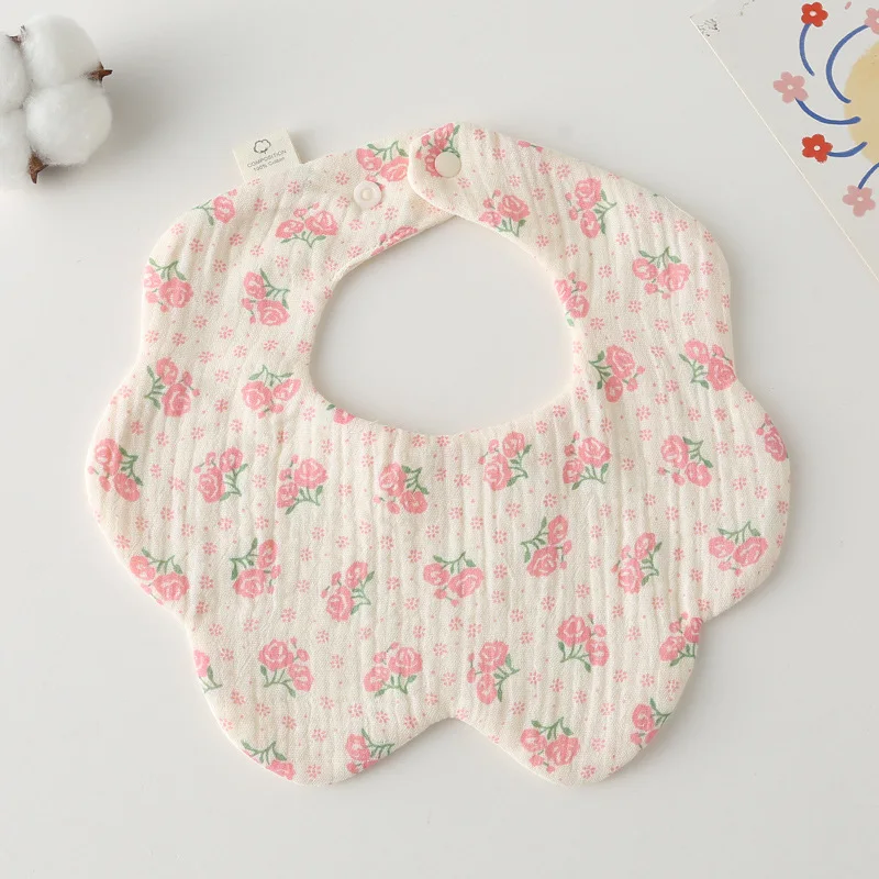 1pcs Cotton Gauze Print Baby Bibs Absorbent Saliva Towel Newborn Burp Cloths Bandana Scarf for Boys Girls Feeding Drool Bib