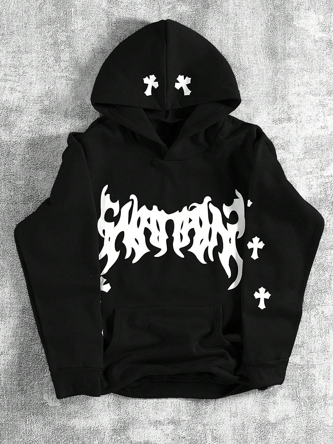 Creative Crossprinting Unisex Hoodies Thicken Breathable TOP Y2K สไตล์หลวมกีฬาสบายๆสบายๆเสื้อผ้าผู้หญิง