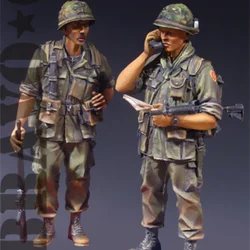 1/35 Scale character Resin Model Figure Kit Vietnam War US Soldier 2 Person Figurine  Diy Miniature Unassembled Unpainted Toys