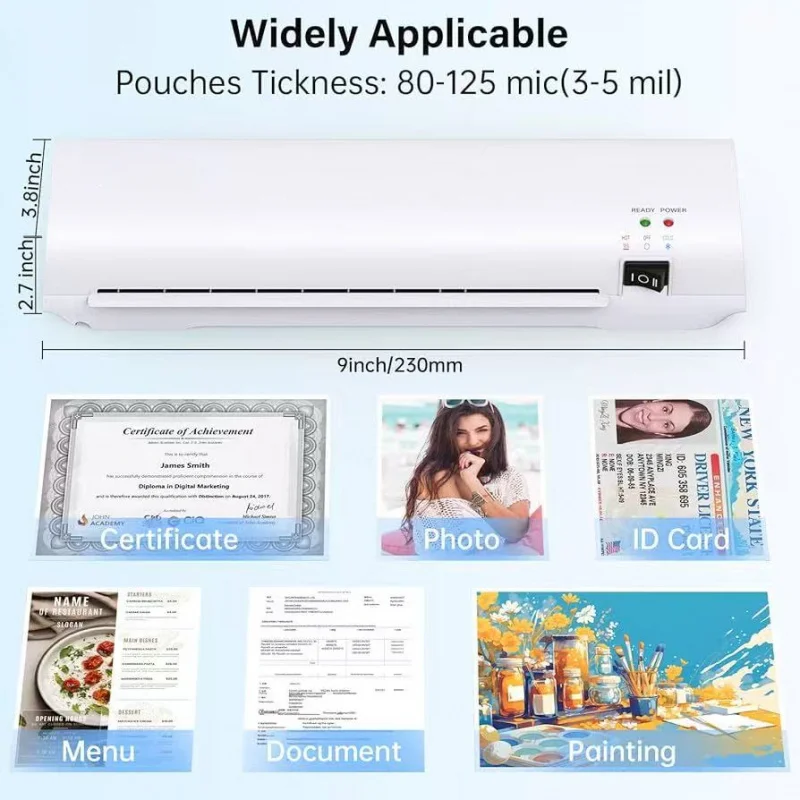 SL269 Home Office Laminator Thermal Laminator Cold Laminator Universal Laminator Anti-Jamming No Bubbling Membrane Leveling