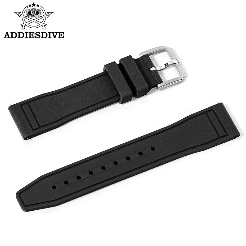 20 мм резиновый ремешок для часов, универсальный ремешок для часов, сменный браслет, новый стиль, фторированный резиновый ремешок для часов, аксессуары