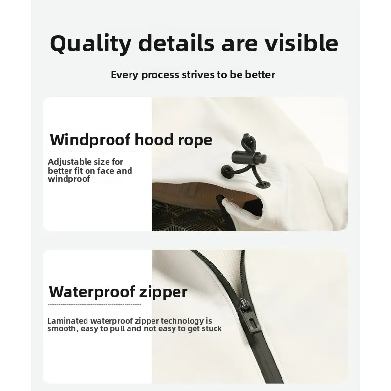 سترة رجالية عصرية مقاومة للماء ومضادة للرياح بغطاء للرأس للمشي لمسافات طويلة والتخييم والرياضة سترة مقاومة للرياح سترة خفيفة الوزن